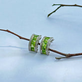 Modern style everyday wear Peridot Silver 925 Studs