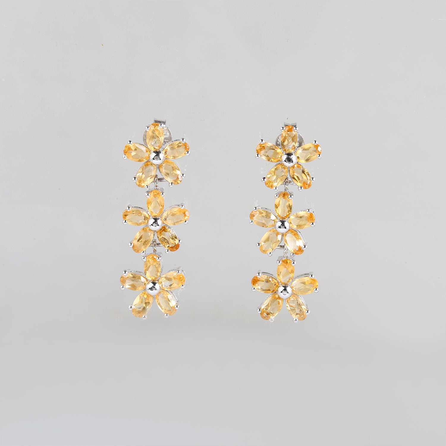 Frangipani Gemstone Silver 925 Earrings