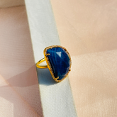 Blue Sapphire 18K Gold Plated Silver 925 Rings