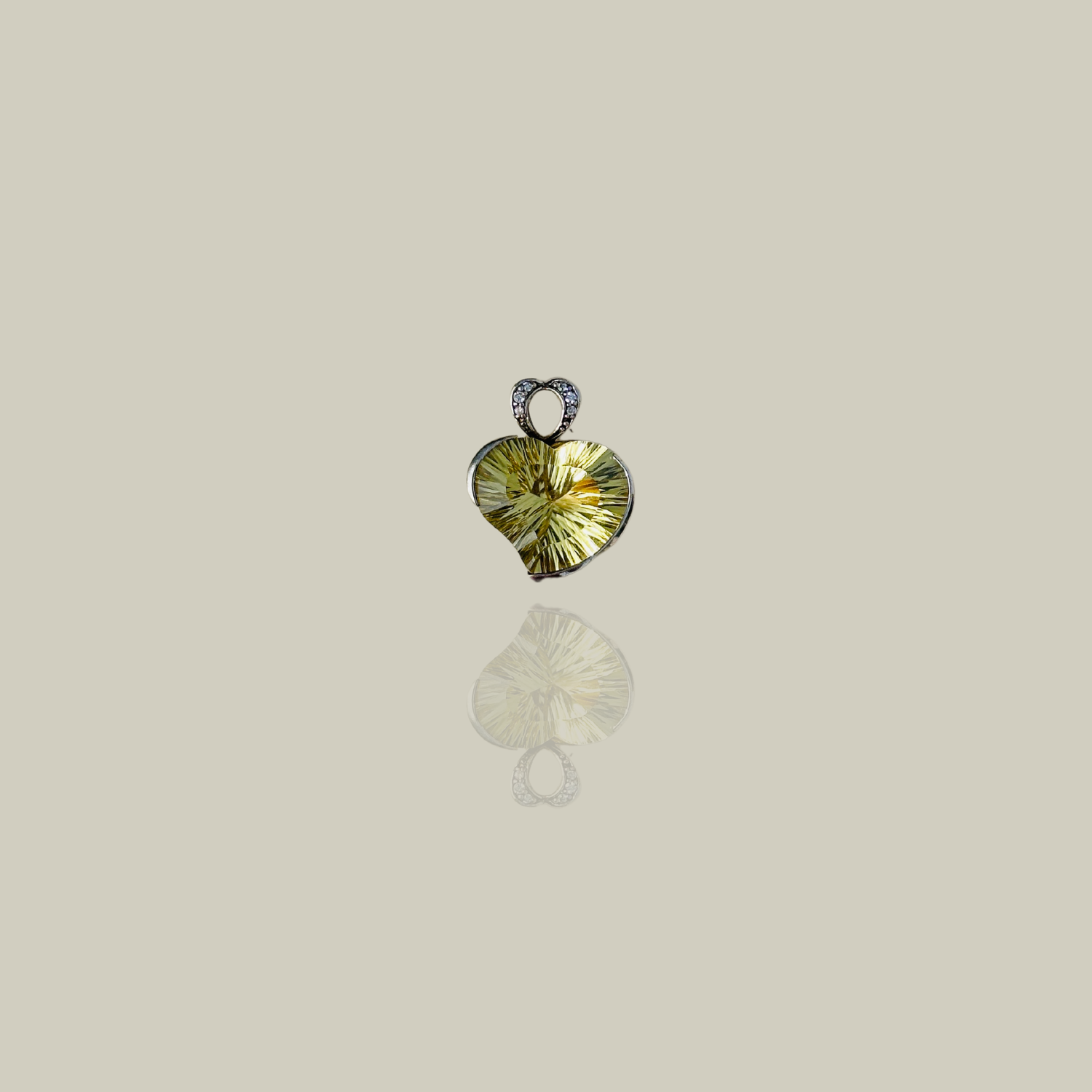 Nico Lemon Quartz Silver 925 Heart Pendant