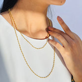 Plain 18k Gold Plated Silver 925 Chain Necklace, layer necklace