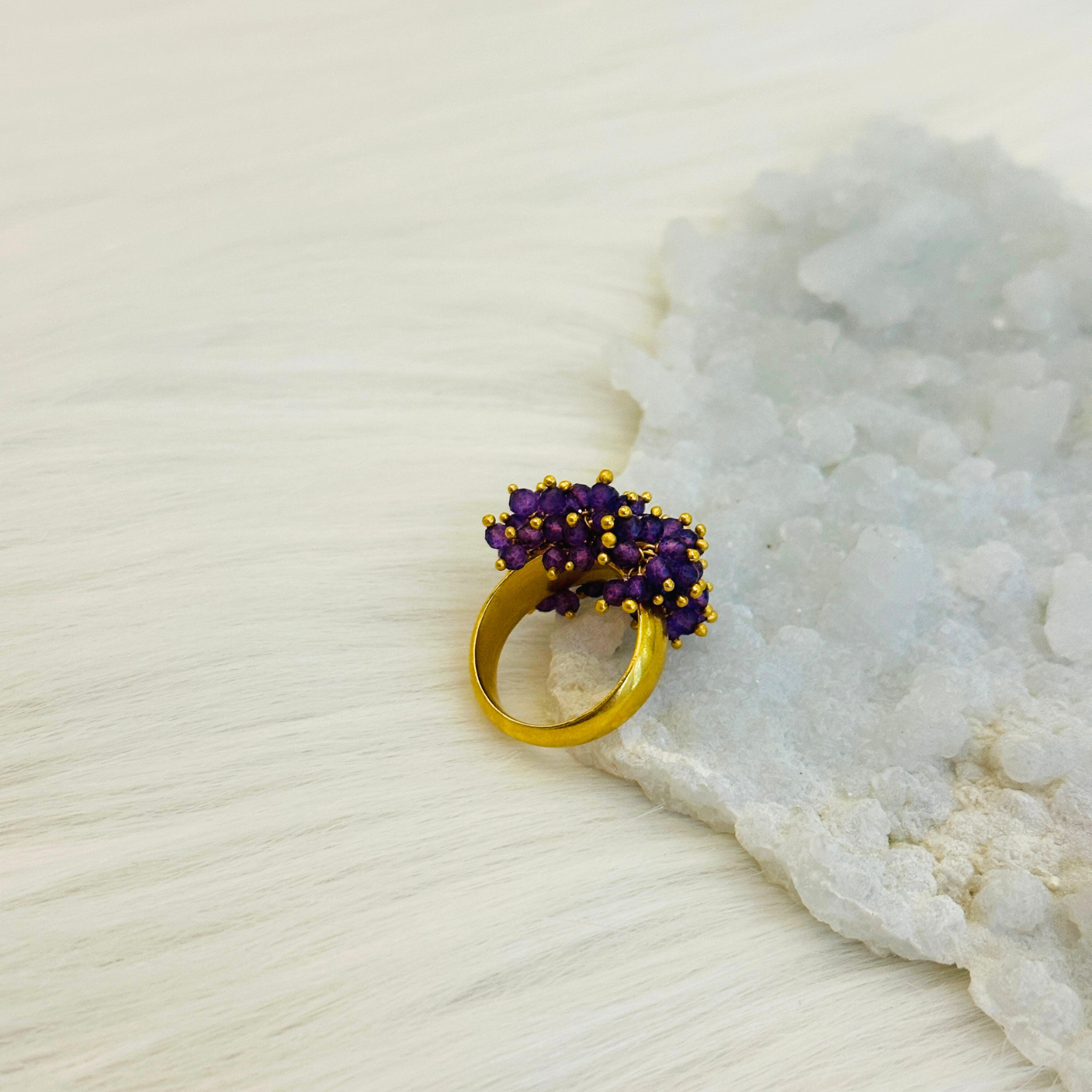 Purple Hues Beads Ring