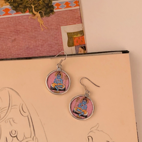 Chandrahaar Handpainted Miniature Art Earrings