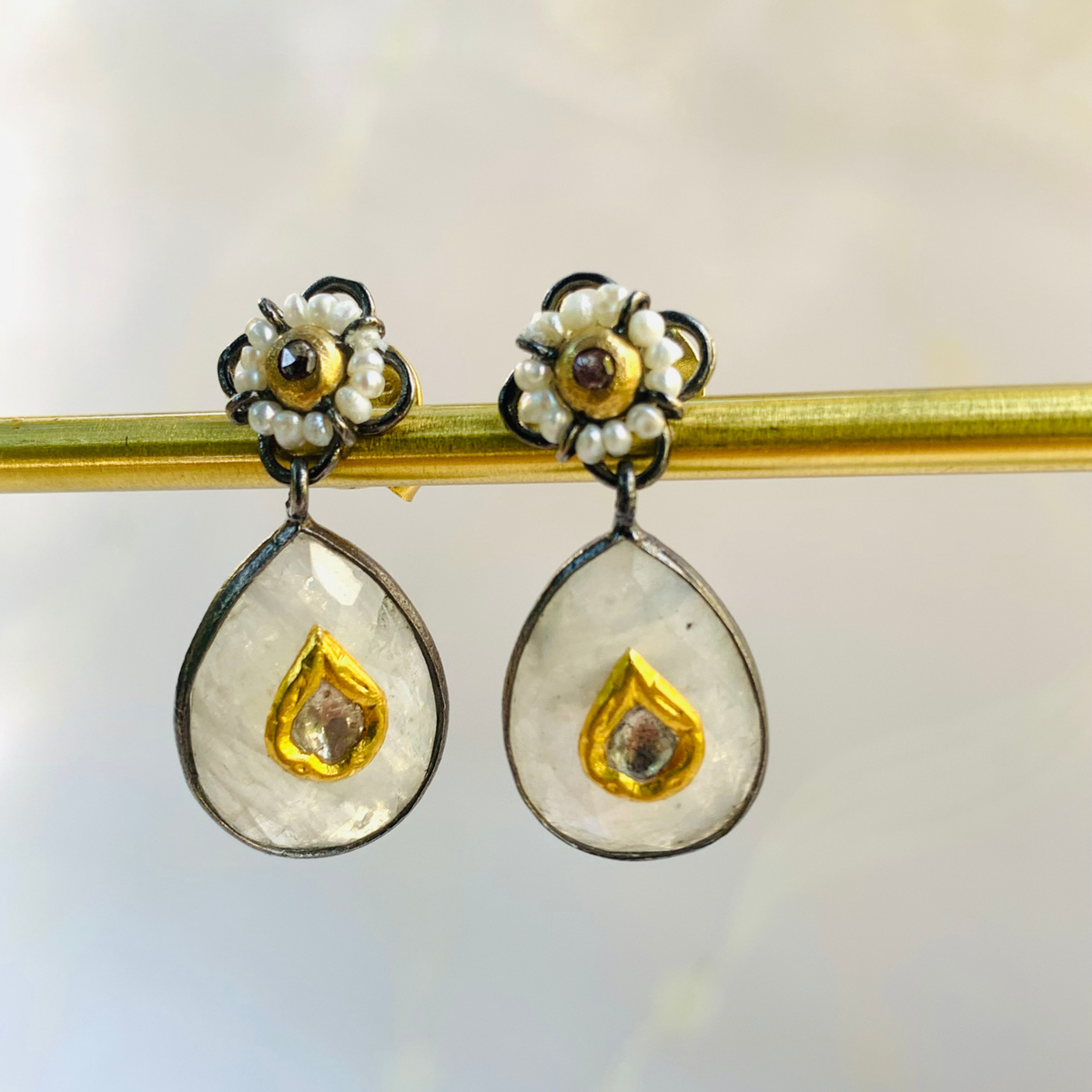 Nasika Pearl & Diamond Earrings