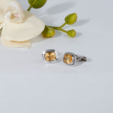 Charismatic Citrine Silver Cufflinks