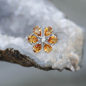 Berly Citrine Flower Ring