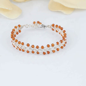 Hessonite garnet beads bracelet