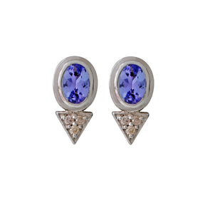 Bewitching Tanzanite and Diamond Silver 925 Earrings