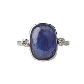 Enchanting Tanzanite and Diamond Silver 925 Ring