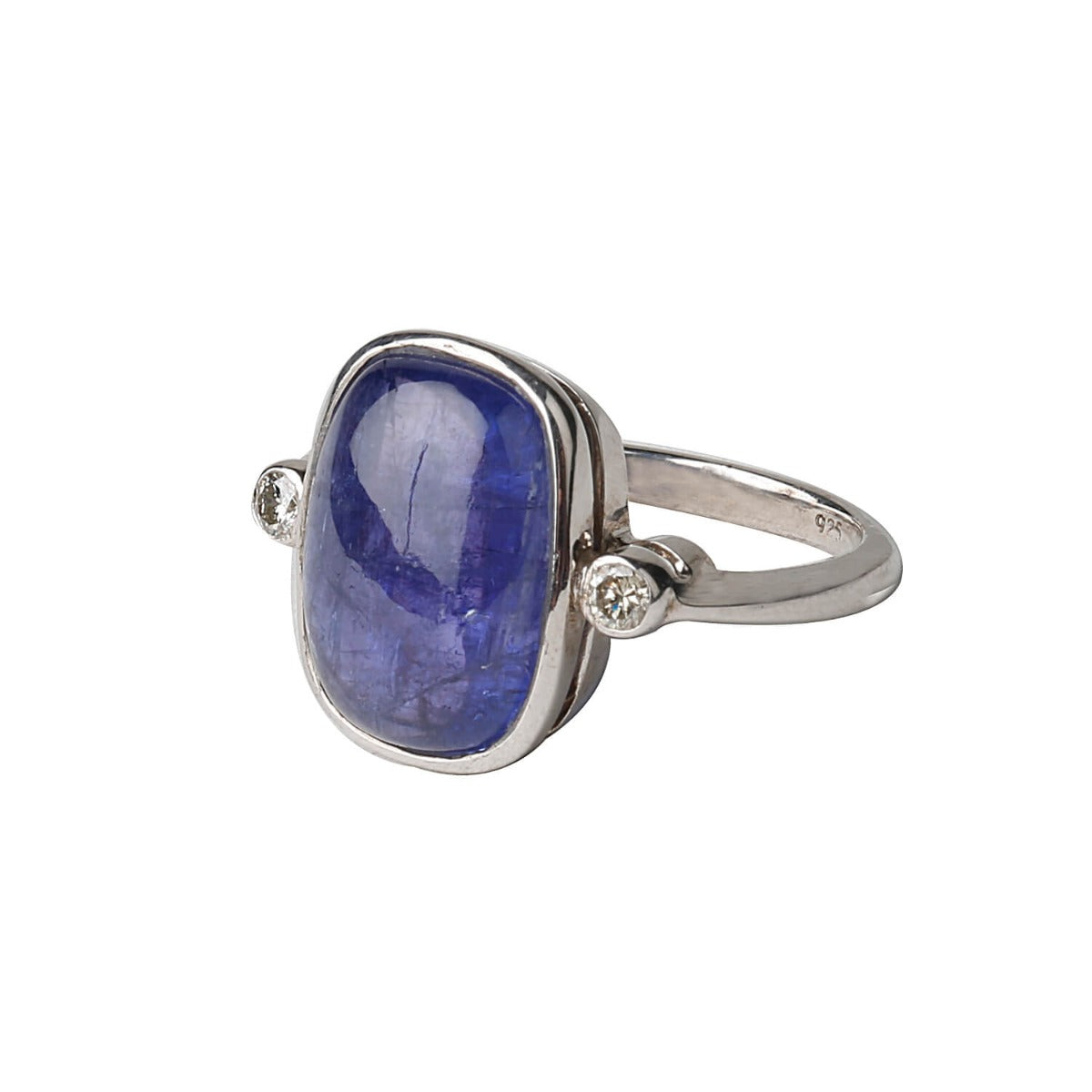 Enchanting Tanzanite and Diamond Silver 925 Ring