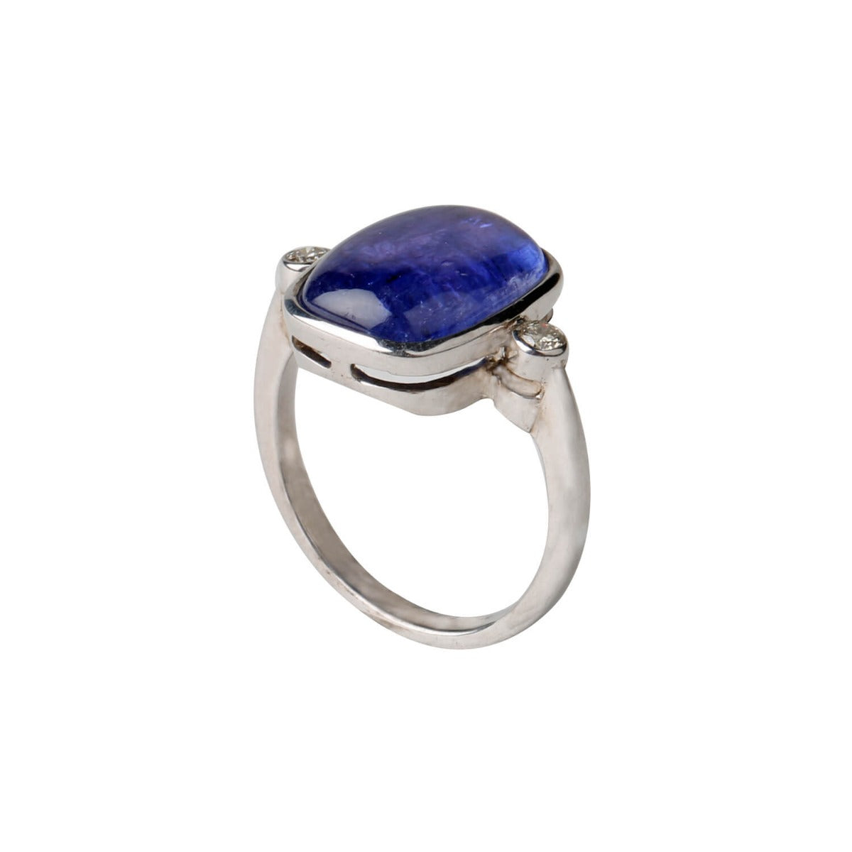 Enchanting Tanzanite and Diamond Silver 925 Ring