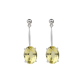 Bewitching Lemon Quartz Silver 925 Drop Earrings