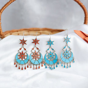 Fluorite turquoise earrings