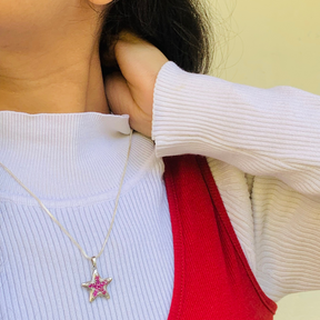 Bliss Ruby Sterling Silver Star Pendant