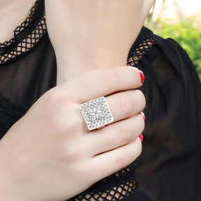 Silver Square Ring