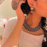 Festive Silver Jhumki Earrings 