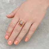 Berly Citrine Flower Ring