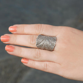 Festive Textured Silver Ring