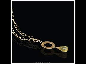 Gold Plated Silver Necklace in Lemon Quartz