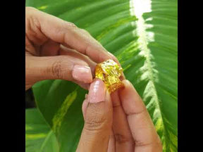 Radiant unevenly shaped gold plated silver ring