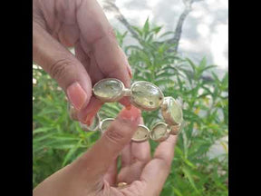  silver prehnite bangle