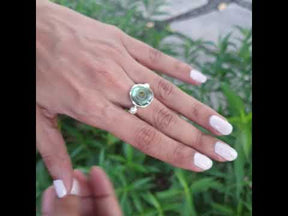 Pearl and Abalone silver ring