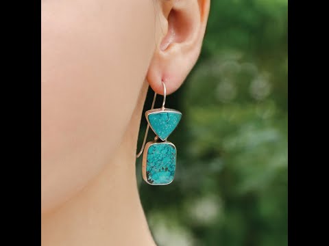 Boho Turquoise Ear Jacket Earrings Sterling Silver – Boho Magic Jewelry