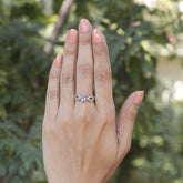 Charming Tanzanite and Diamond Silver 925 Ring