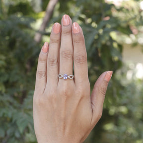 Charming Tanzanite and Diamond Silver 925 Ring