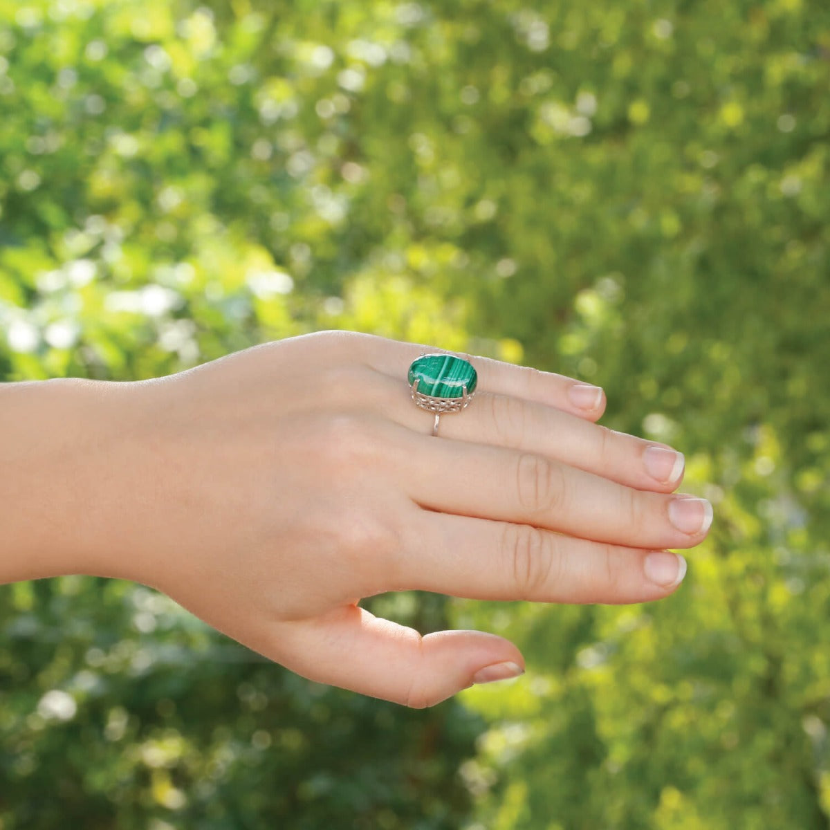 Beauteous malachite ring