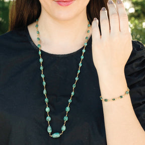  emerald silver necklace