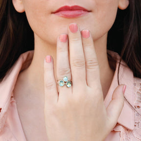 silver ring, sterling silver ring, emerald ring, silver ring, silver emerald ring, green ring, silver-green ring, green silver ring, pastel colour ring, Three in one ring, round shape ring