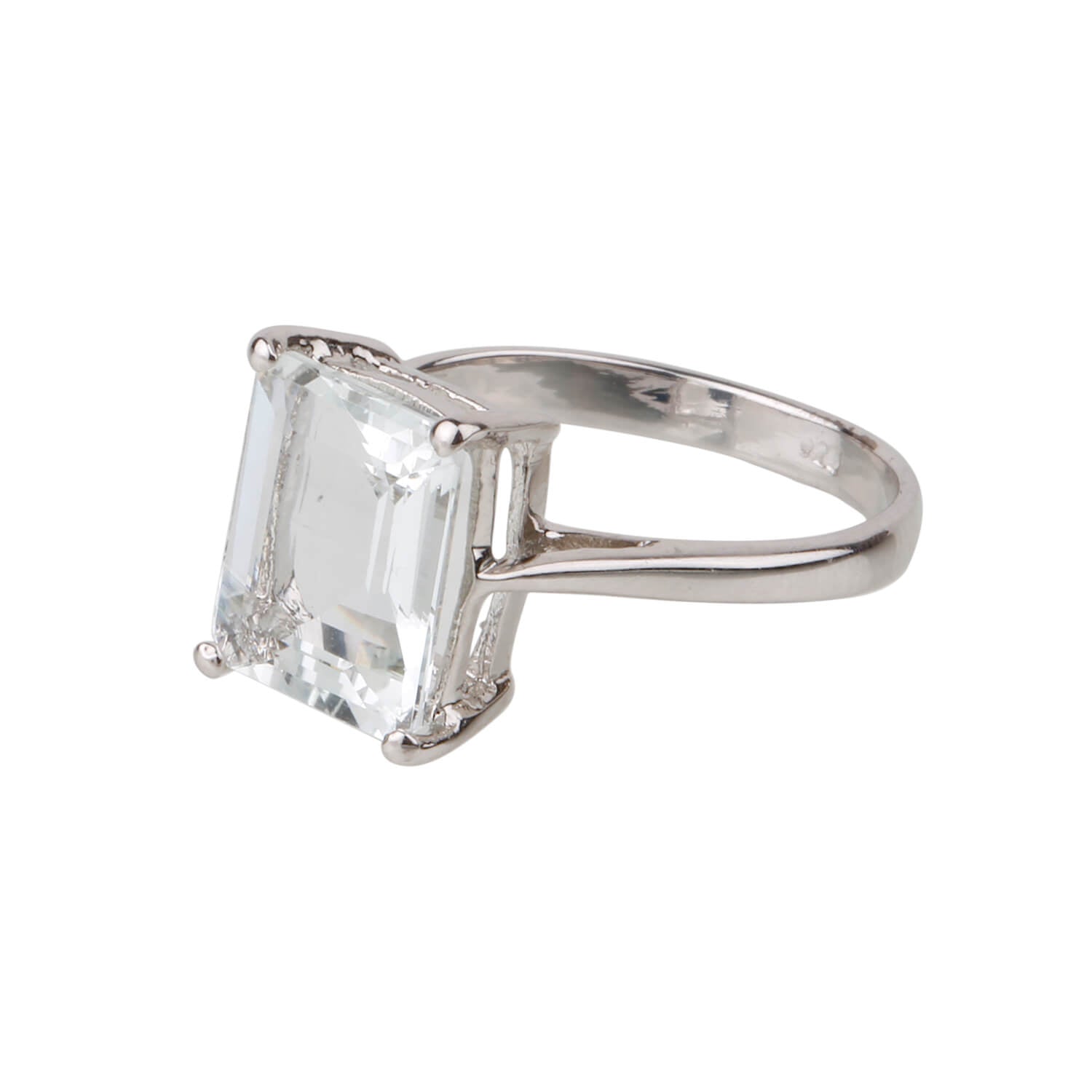 Rectangle Aquamarine Ring