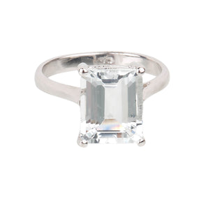 Rectangle Aquamarine Ring