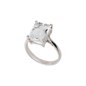 Rectangle Aquamarine Ring