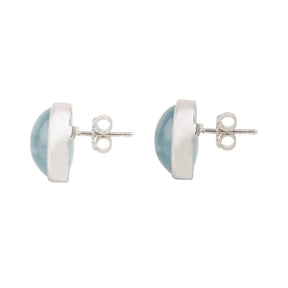 Oval Aquamarine Silver 925 Studs