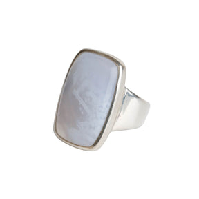  silver chalcedony ring