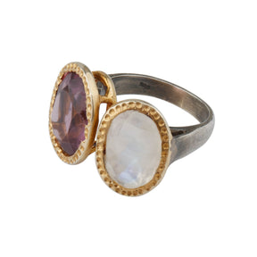 amethyst & moonstone ring