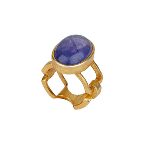 Tanzanite 18k Gold Plated Silver 925 Chain Ring