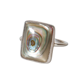 Abalone sterling silver ring