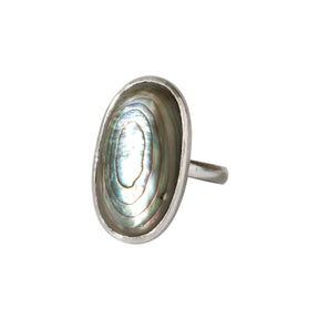 Starry night Abalone sterling silver ring