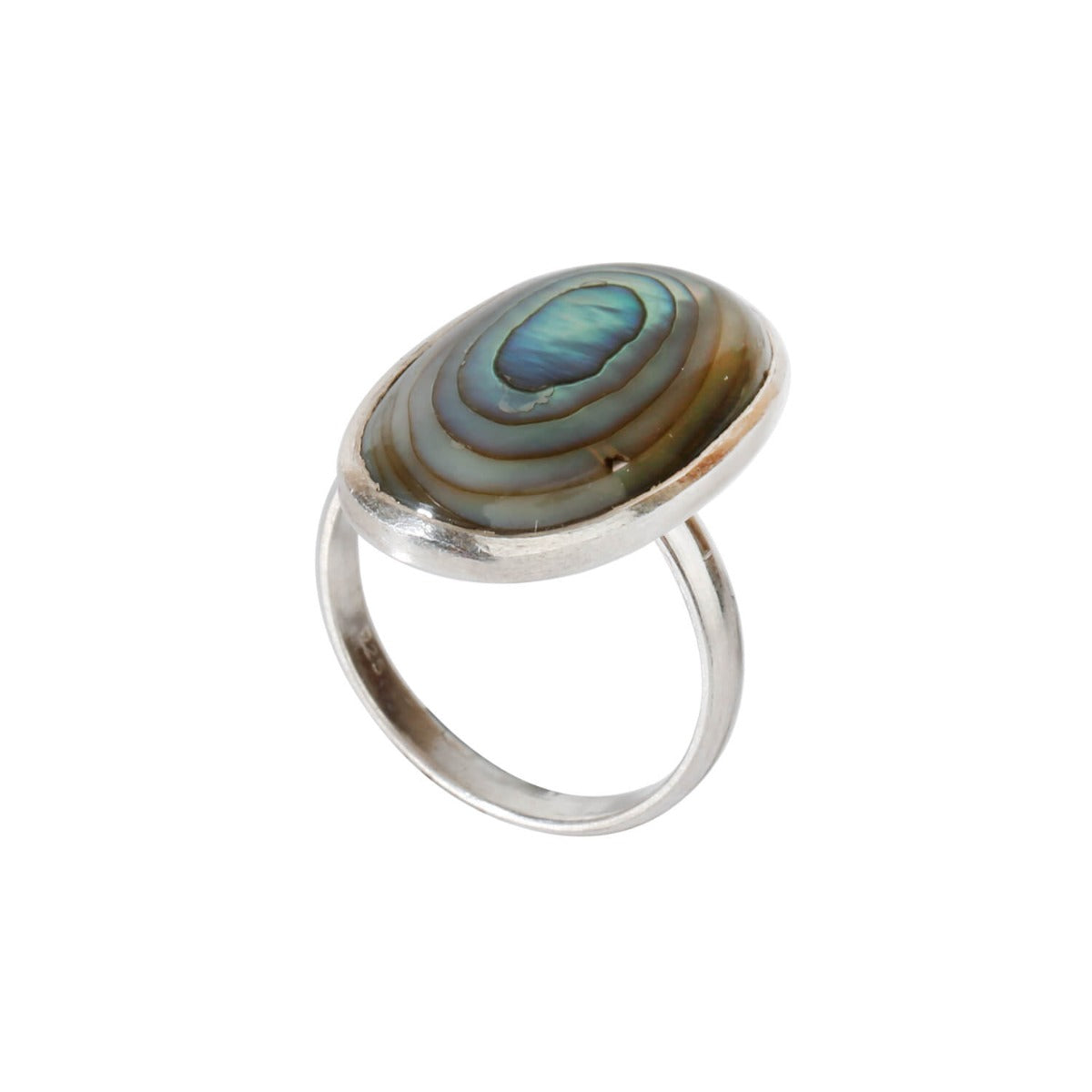 Starry night Abalone sterling silver ring