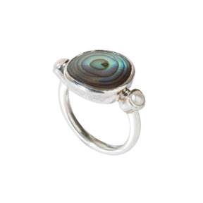 Pearl and Abalone silver ring