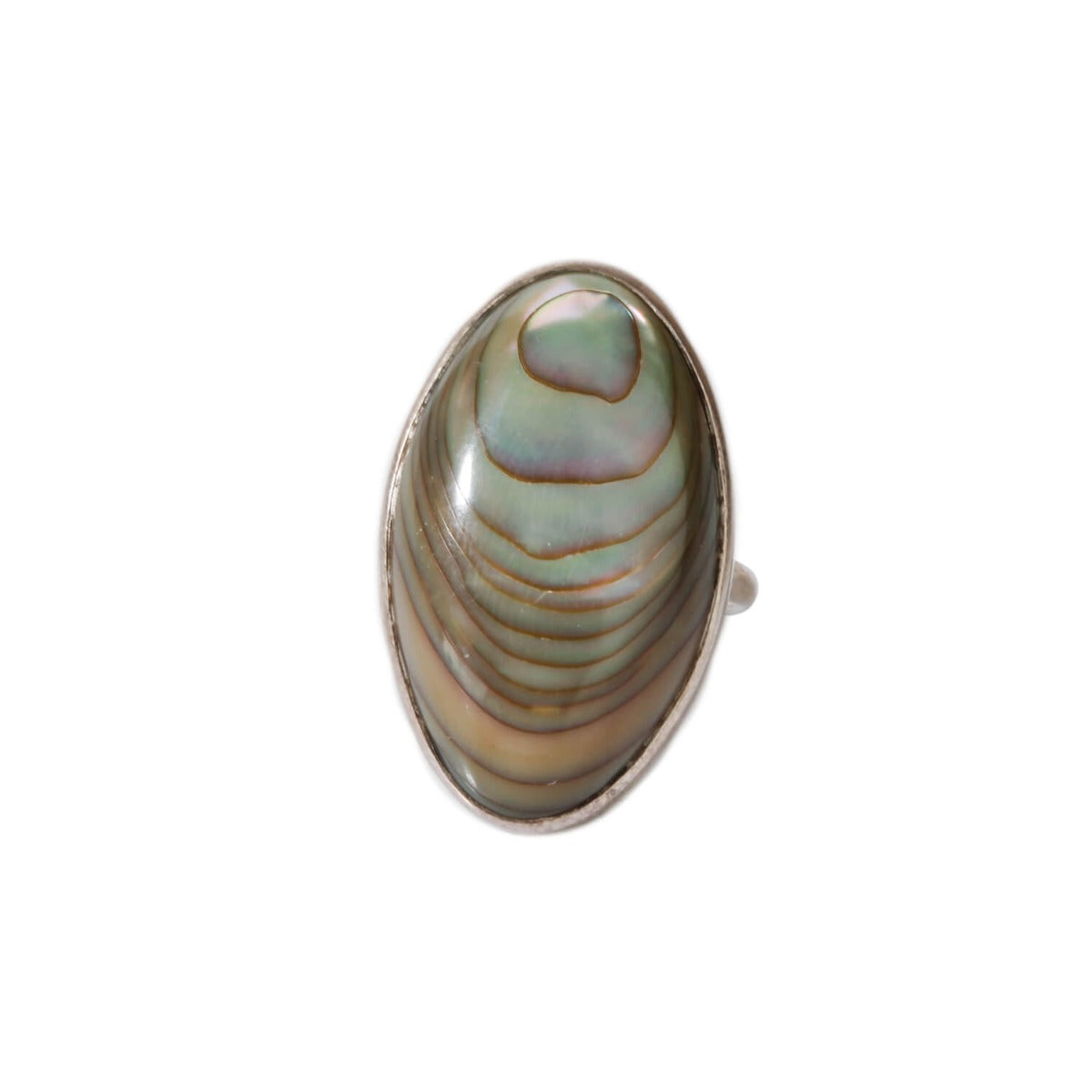 Oval shape Abalone silver ring