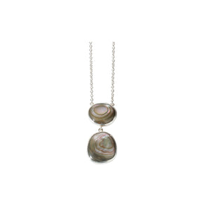Colorful abalone shell duo necklace