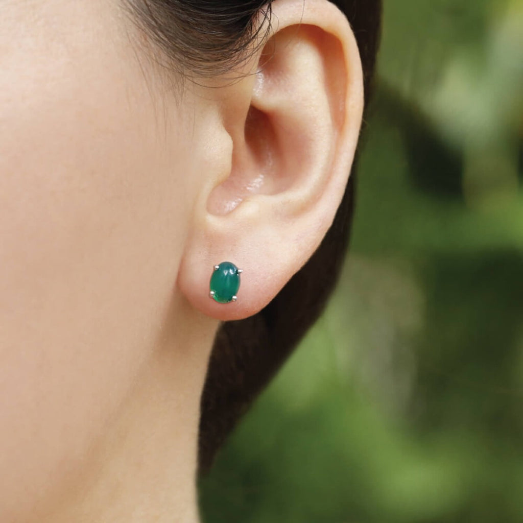 Louisette earrings green and black onyx